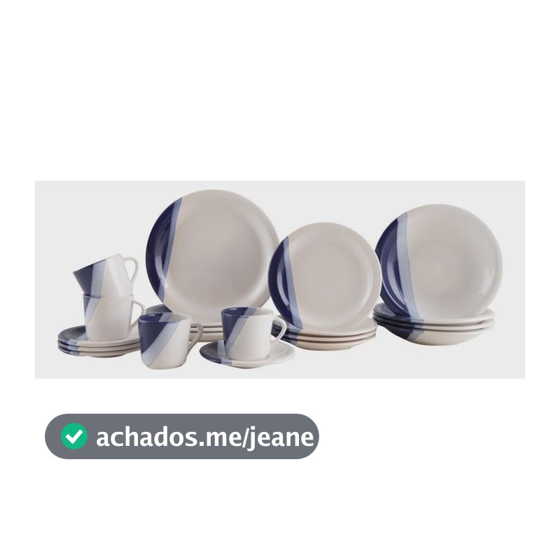Aparelho De Jantar E Chá Brasília 20 Peças Azul Cobalto Branco E Azul Cobalto