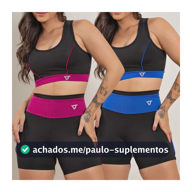 2 Conjunto Fitness Feminino Top E Short De Academia