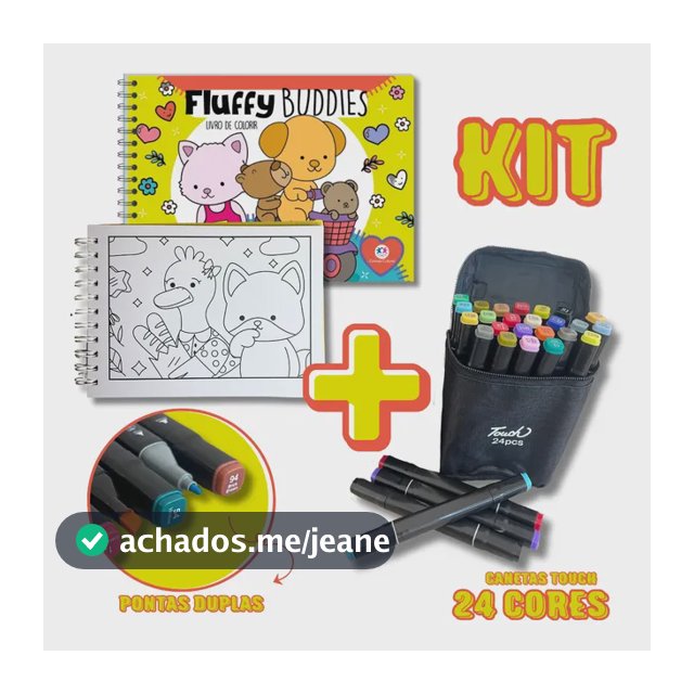 Kit Com Livro De Colorir Comfy Cozy Capa Dura Espiral 48 Folhas Explore Sua Criatividade Colorindo Com 24 Canetinhas Ponta Dupla Colorir Educativo Volta As Aulas Férias Passatempo