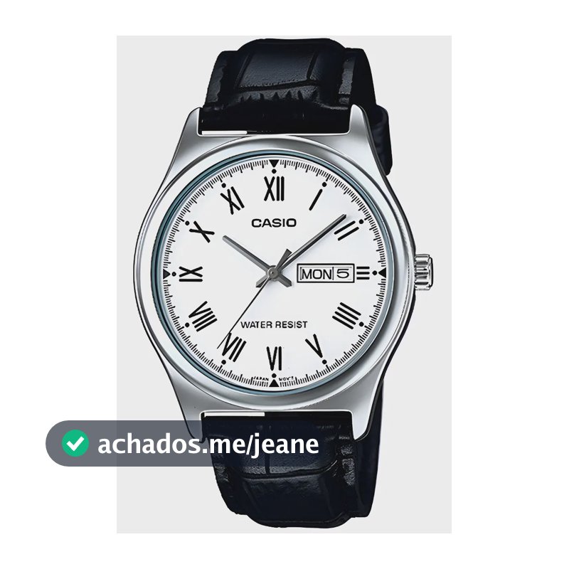 Relógio Casio Masculino Classico Couro Correia Preto MTP-V006L-7BUDF