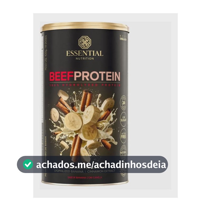 Beef Protein Da Carne 420g Essential Nutrition Banana Com Canela