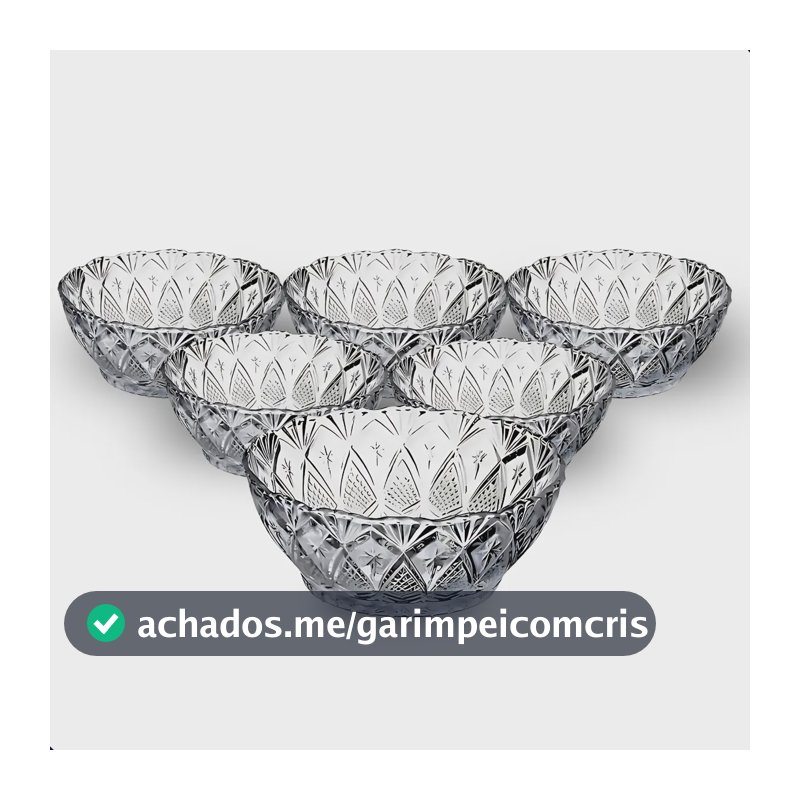 Jogo De Taças Bowls De Vidro Para Sobremesas E Sorvete 6 Unidades