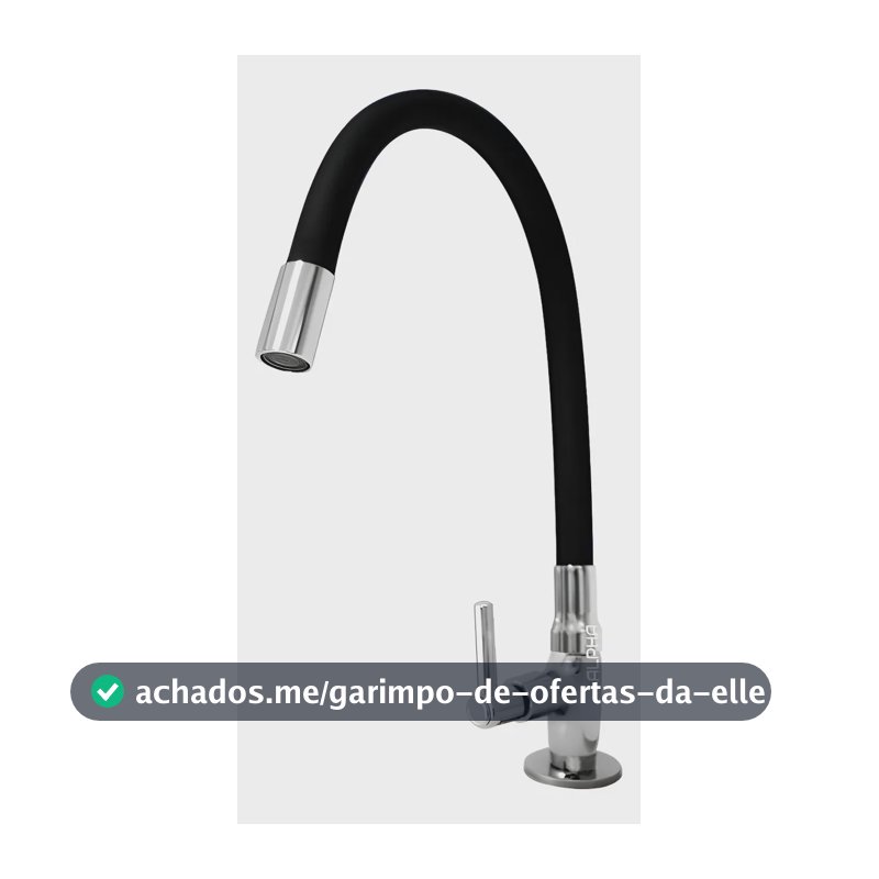 Torneira Tubo Flexível Bancada Cozinha Color Preta Luxo Cor Preto Alpha Hidrometais Torneira C65