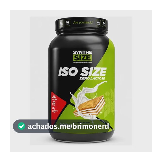 Ganho Muscular Iso Size Free Lactose 900g Whey Synthesize Sabor Baunilha