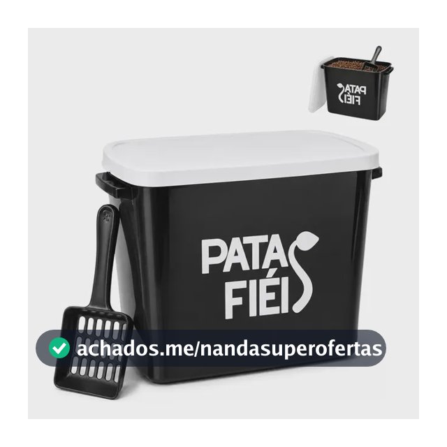 Container Pote Porta Ração 15kg Preto Vedado Antiformiga Patas Fiéis