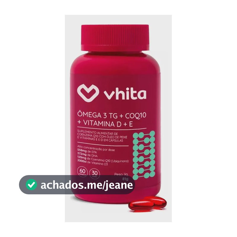 Ômega 3 Vhita em cápsula Sem sabor de 60 un