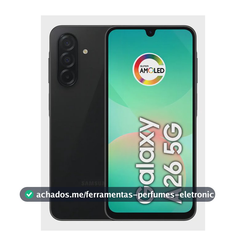 Celular Samsung Galaxy A26 5g 256gb, 8gb Ram, Câmera De 50mp, Ip67, Tela Super Amoled 6.7 , Nfc - Preto