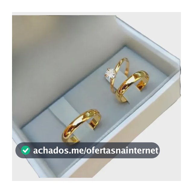Par De Alianças Tungstênio 4mm Banhada Ouro 18k E Solitario