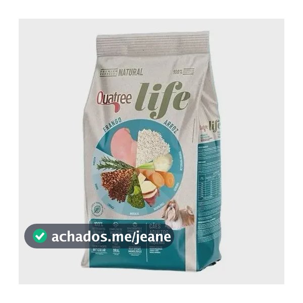 Ração Quatree Life Para Cães Raças Pequenas Sabor Frango E Arroz 3kg