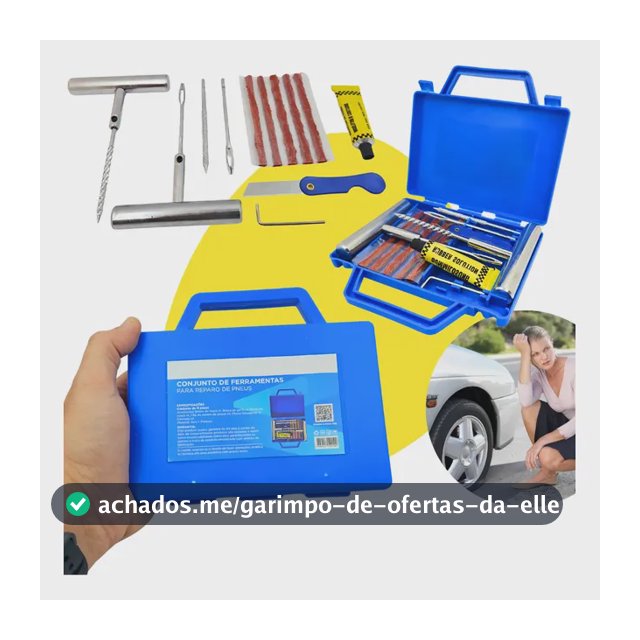 Kit Remendo Macarrão Reparo Conserto Pneu Carro Moto Maleta