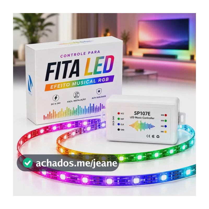 Modulo Controladora Central Sp107 Cor Efeitos Para Fita Led Rgb 127/220v 5v - 24v