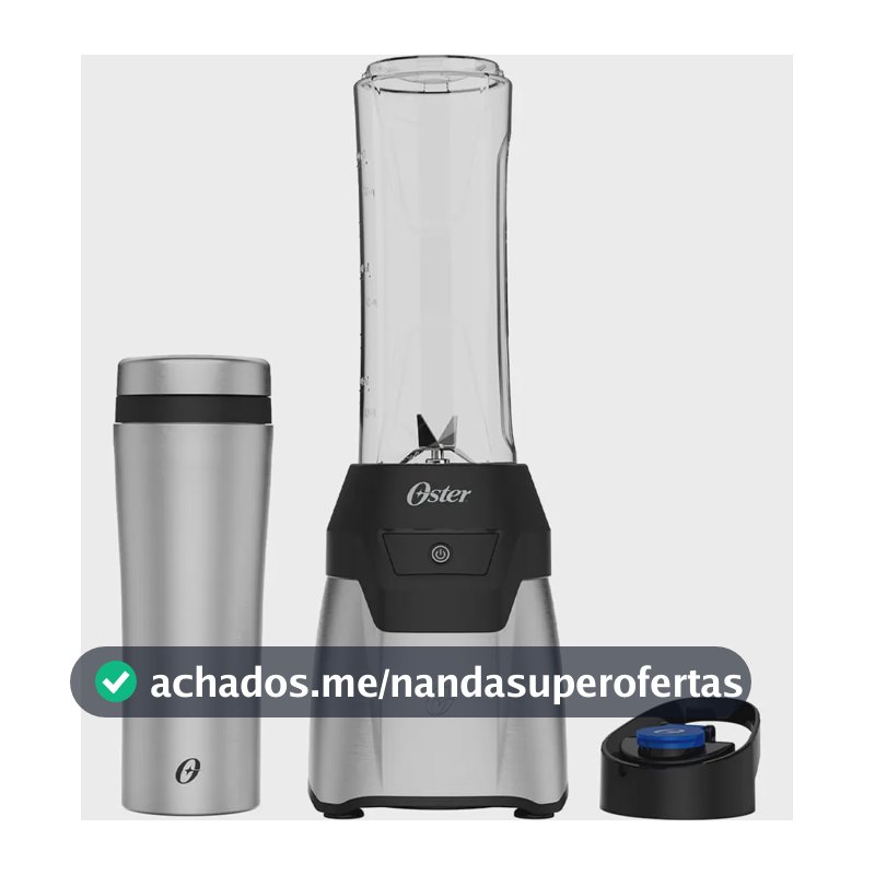 Blender Power Inox Oster Com 2 Jarras To Go Cor Prateado