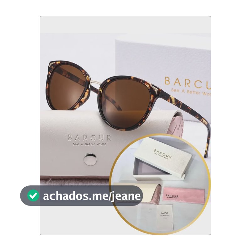 Oculos De Sol Feminino Barcur Polarizado Uv400 Original Nfe Marrom/tartaruga