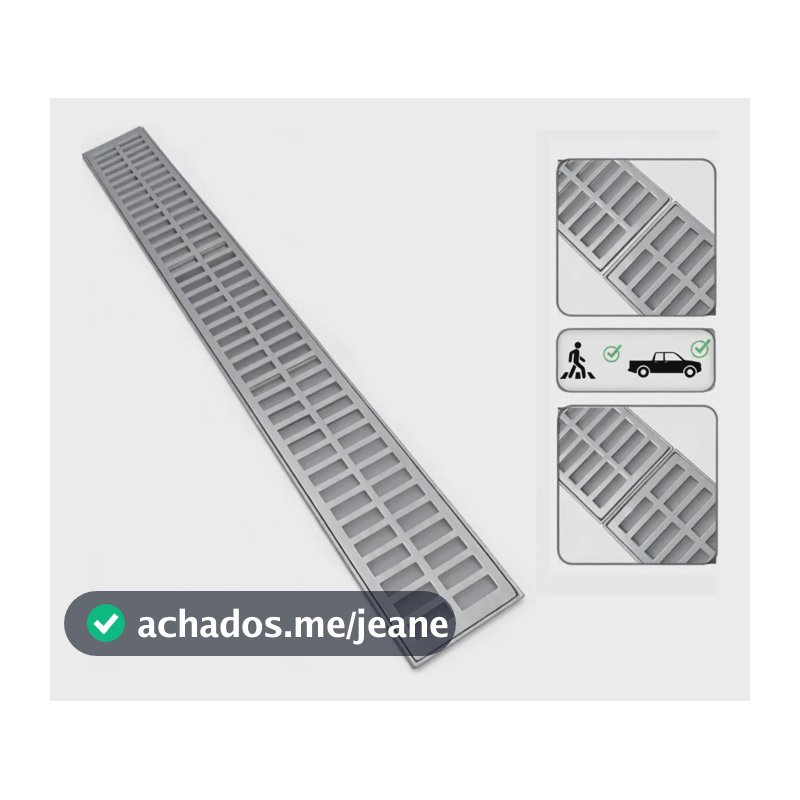 Ralo Linear 15x150cm Grelha O Coleta Água Pluvial