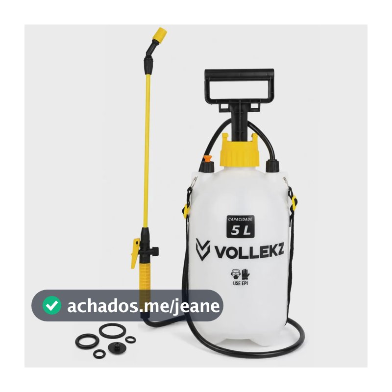 Pulverizador Lateral Manual 5 Litros Agrícola VKZ-5 Vollekz Branco com Compressão Prévia Bico Regulador Alça
