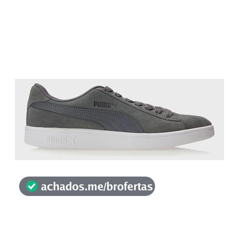 Tênis Masculino E Feminino Smash V2 Bdp Puma Grafite, Preto E Branco Liso 40