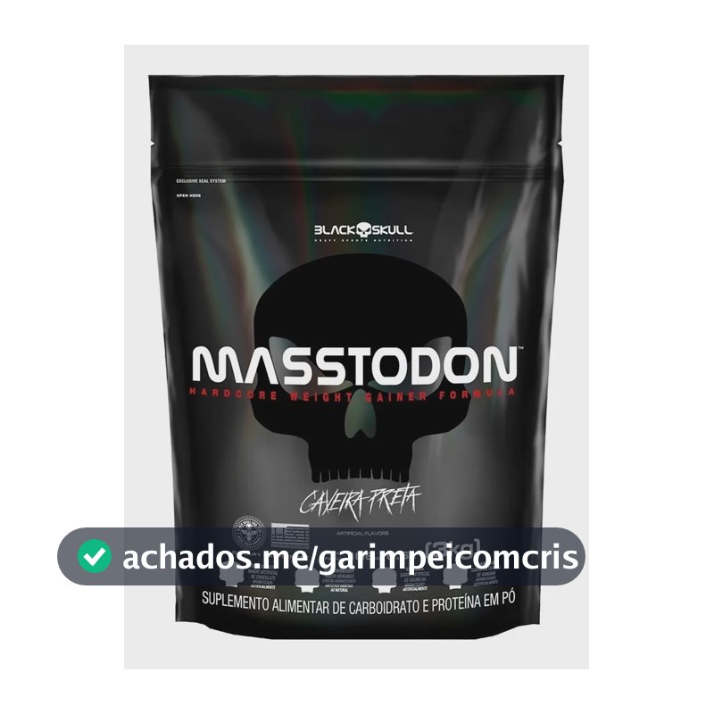 Hipercalórico Masstodon 3kg Black Skull Sabor Baunilha