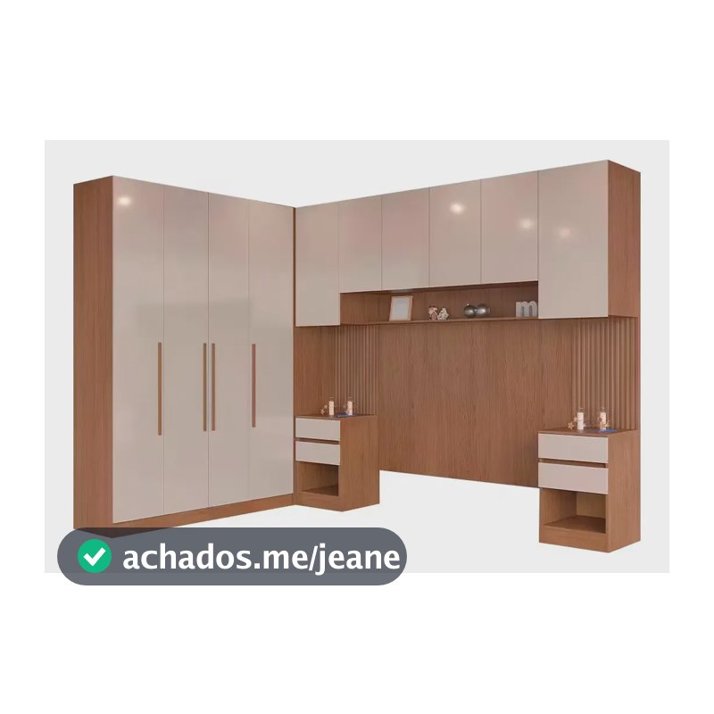 Guarda-roupa Modulado Casal Lugano 10 Portas 6 Gavetas Avelã/cappuccino
