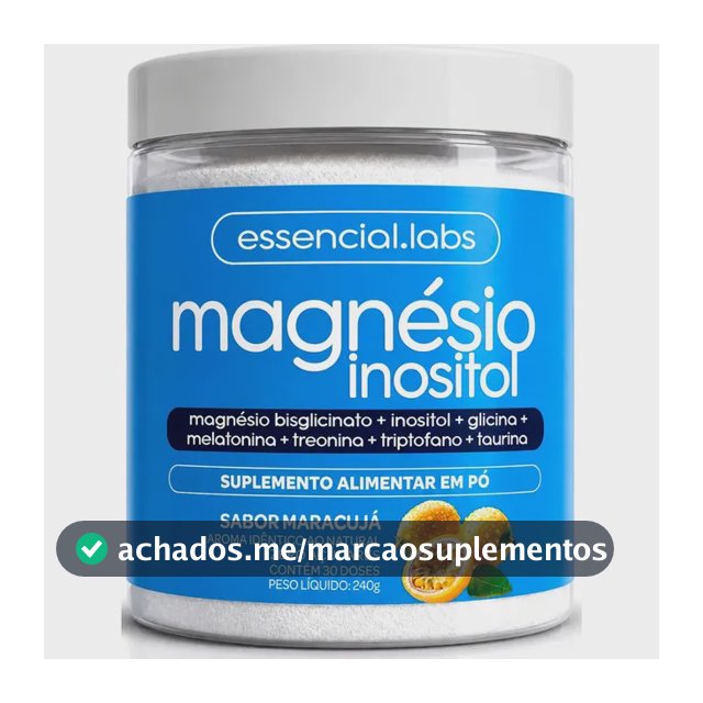MAGNÉSIO INOSITOL - Fórmula Exclusiva com Magnésio Bisglicinato, Inositol, Glicina, Melatonina, Treonato, Triptofano e Taurina - 240g