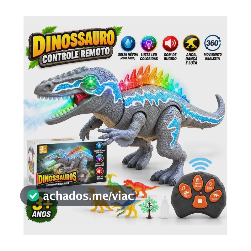 MoveBrinca Brinquedos De Dinossauro Com Controle Remoto Para Crianças, Brinquedos De Dinossauro T-rex Ambulante Com Luz Que Muda, Sprays Coloridos E Rugidos Realistas Para Meninos