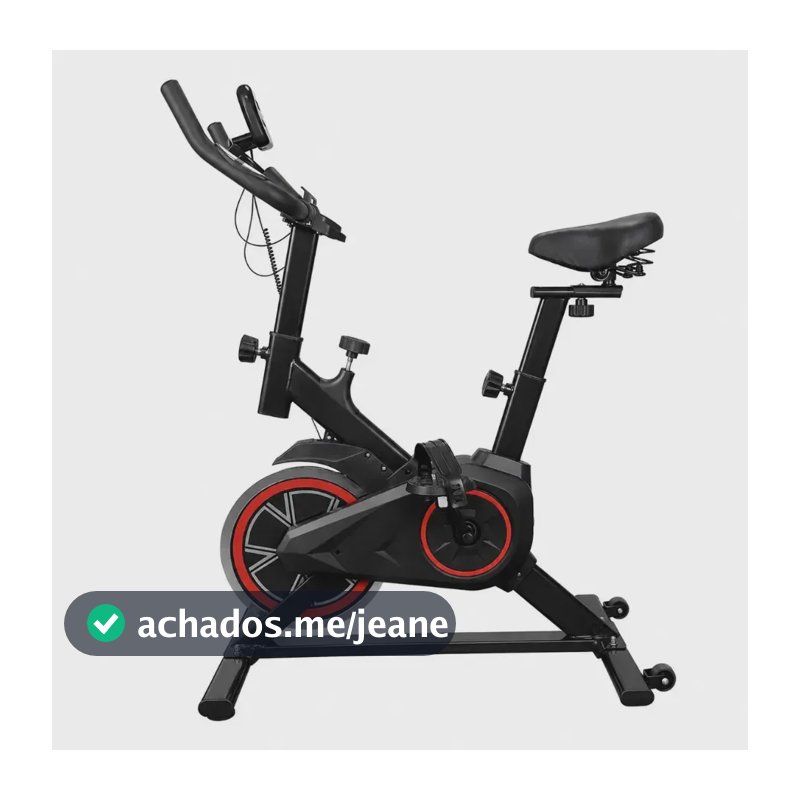 Bicicleta Spinning Ergométrica Semi Profissional Bike Para Exercícios Preto Vermelho