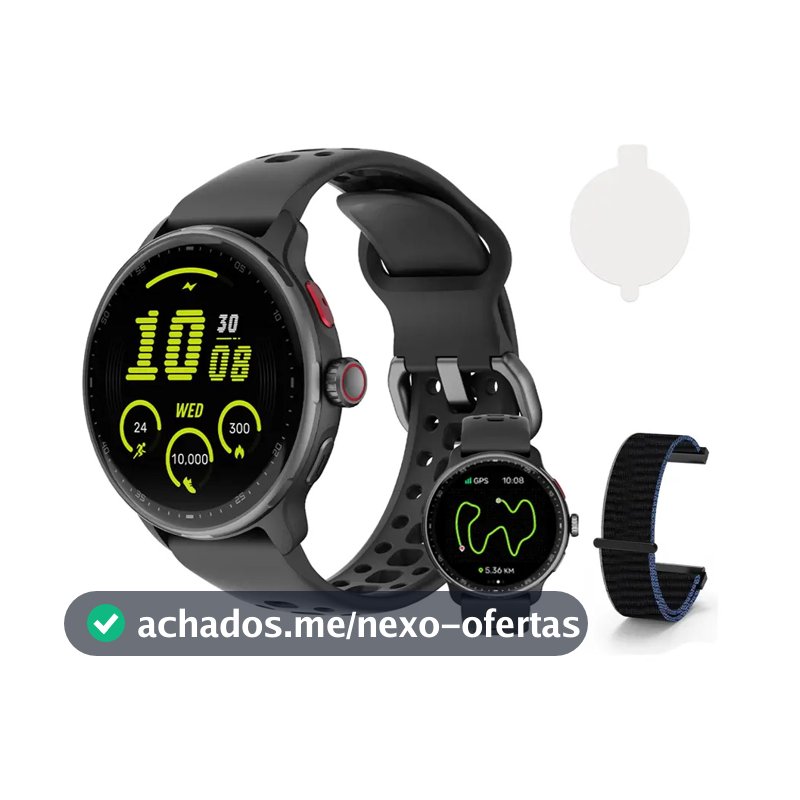 Relógio Inteligente Gps Smartwatch Amoled 3atm Sport Gps Caixa Preto