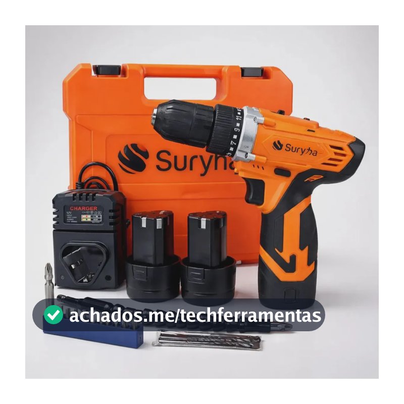 Parafusadeira A Bateria Suryha Cor Laranja