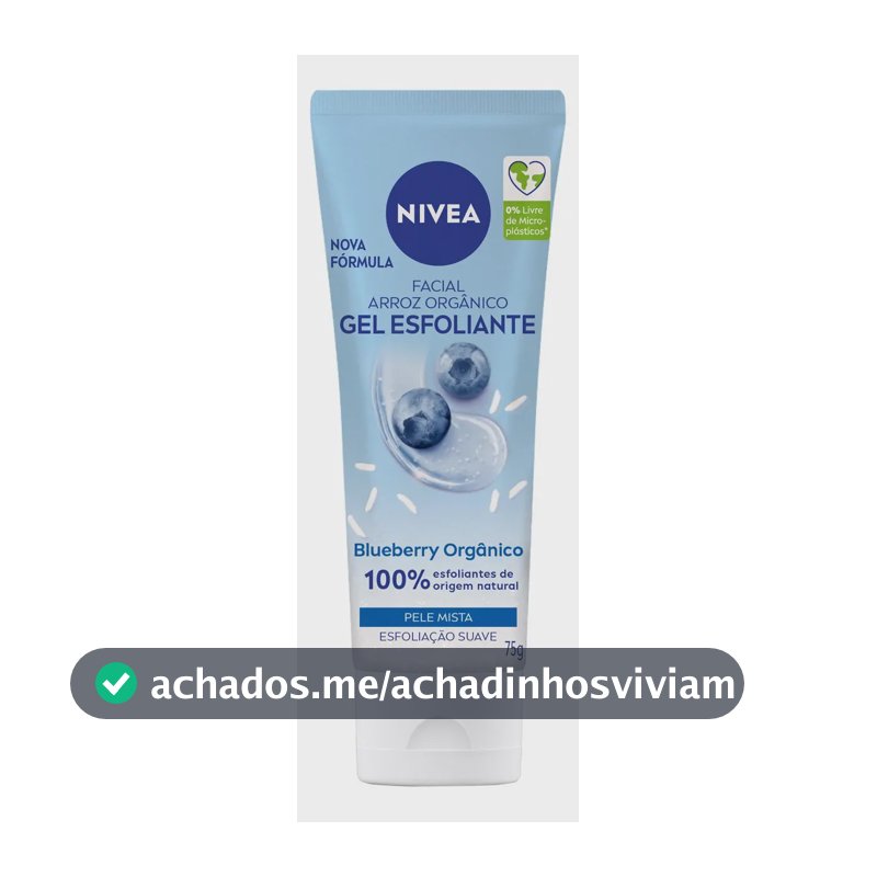 NIVEA Gel Esfoliante Facial Blueberry 75g, Limpeza Profunda, Renovação Celular, Esfoliante Natural, Pele Normal e Seca