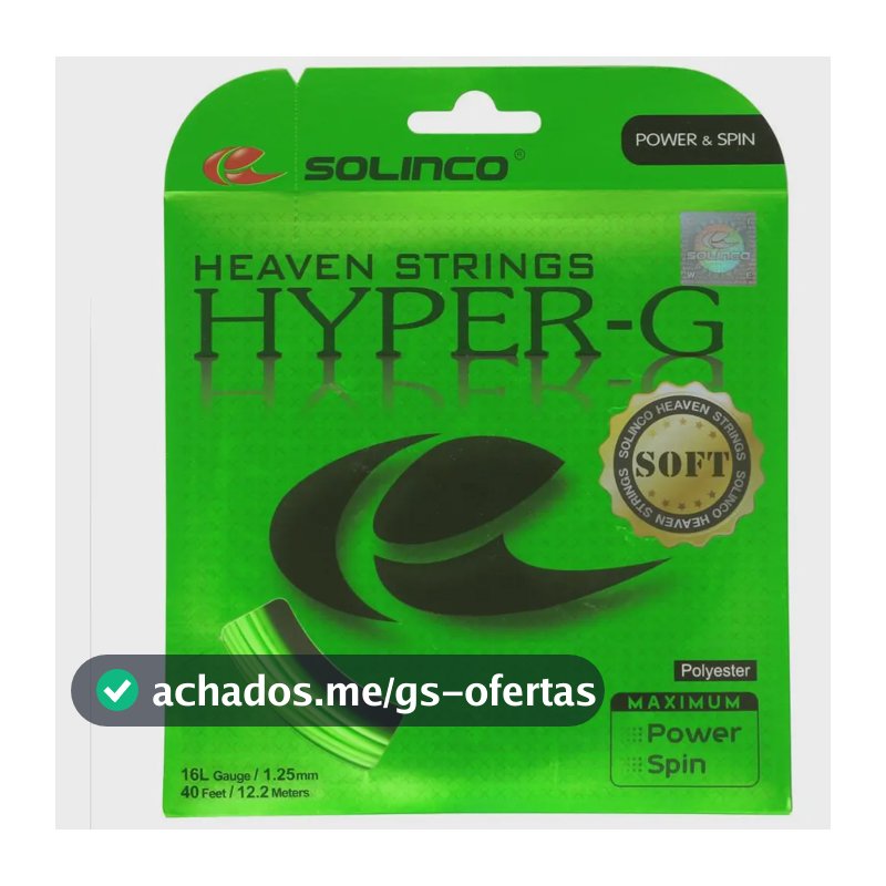 Corda Solinco Hyper G Soft 16l 1.25mm Verde - Set Individual