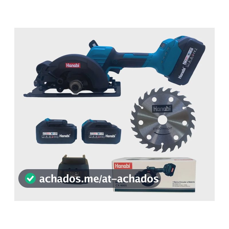 Serra Circular A Bateria Sem Escova Hanabi 2x Baterias 21v 127/220v
