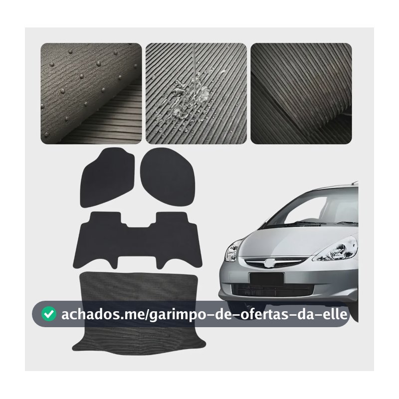 Tapete Honda Fit 2004 2008 Borracha Jogo + Porta Malas Borracha