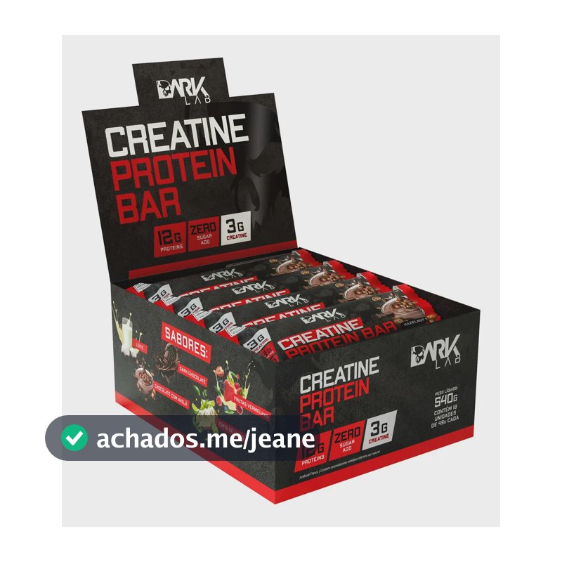 Creatine Protein Bar 12 Un 45g Dark Lab Sabor Trufa de avelã