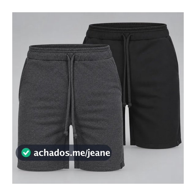 Kit 2 Bermudas Moletom Masculino Academia Casual Passeio