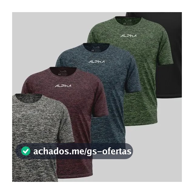 Kit 5 Camisetas New Fluid Mescla Dry Alpha Masculina