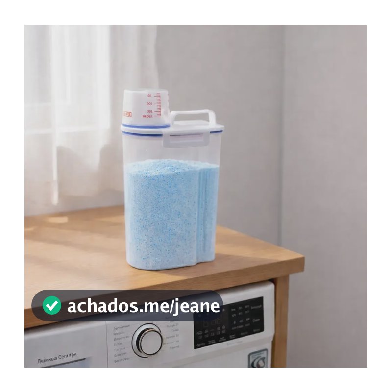Porta Sabão Em Pó 2,5l Dispenser Amaciante Lavanderia Multi Transparente