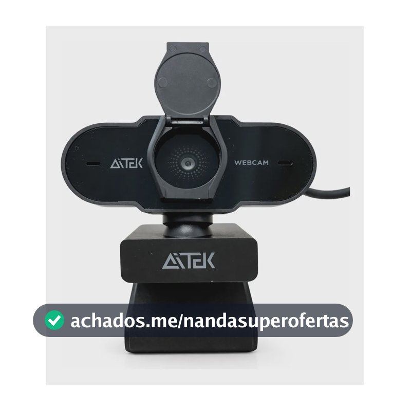 Webcam 1080p 2mp Full Hd Alta Resolução Com Microfone Usb Preto