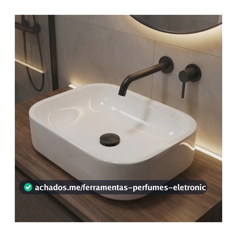 Cuba Pia De Apoio Sobrepor 37x27cm Branca Para Banheiro Lavabo Armário Gabinete Suspenso Luce - SOS Acabamentos by Orcia