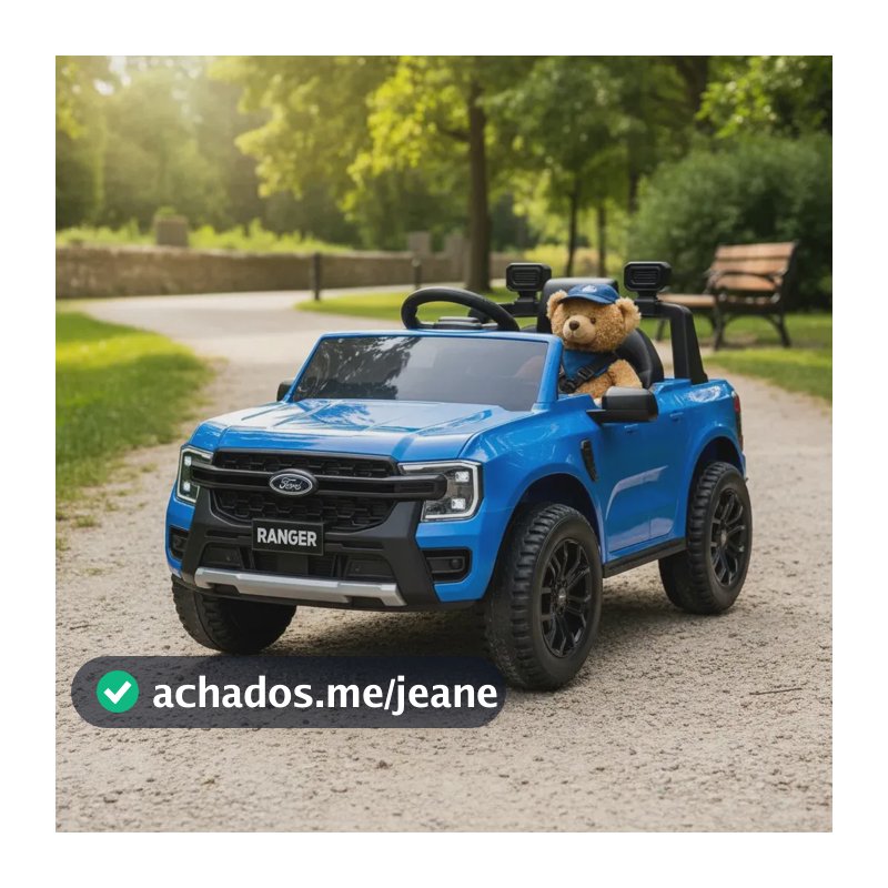 Carrinho Elétrico Infantil Ford Ranger Azul 12v Azul