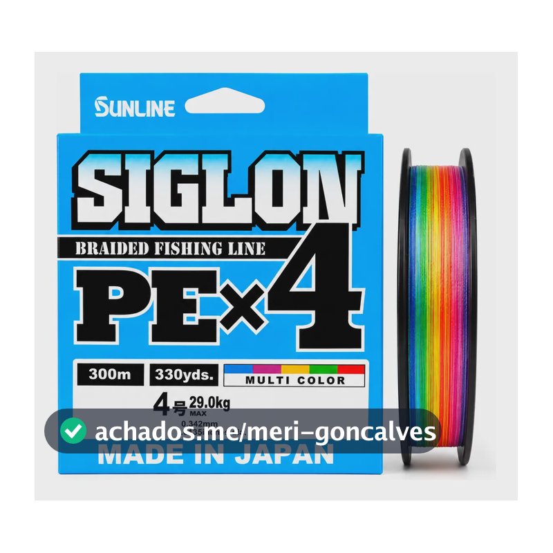 Linha Sunline Siglon X4 Multicolor 300m - Escolha Sua Medida Multicolor 35 Libras | 0.24mm