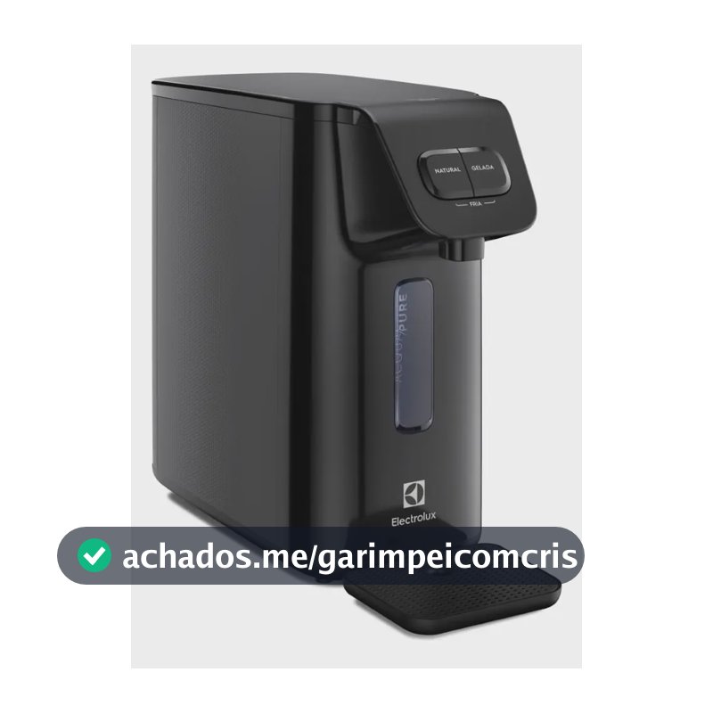 Purificador de Água Gelada Fria e Natural PE15P Electrolux Compacto Eletronico Placa Filtro refil 6 meses ou 3000l Bivolt - preto