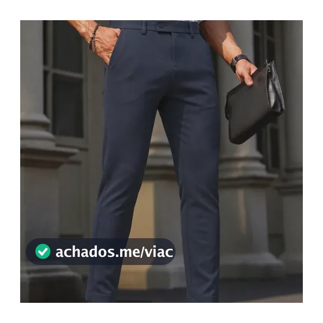 Calça Social Alfaiataria Masculina Malha Elastano Stretch