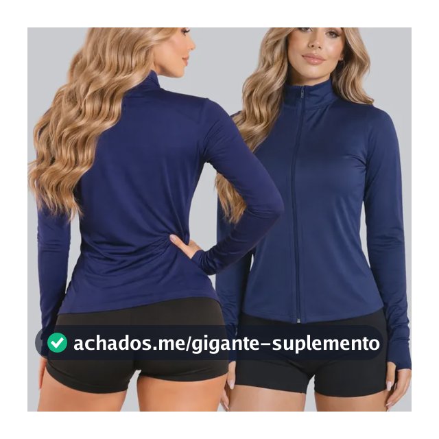 Jaqueta Feminina Corta Vento Ultra Leve Casaco Fitness  2026 Azul-marinho Gg