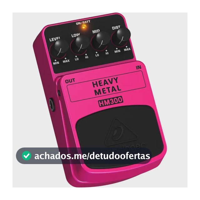 Pedal P Guitarra Hm300 Distorção Heavy Metal - Behringer + Rosa