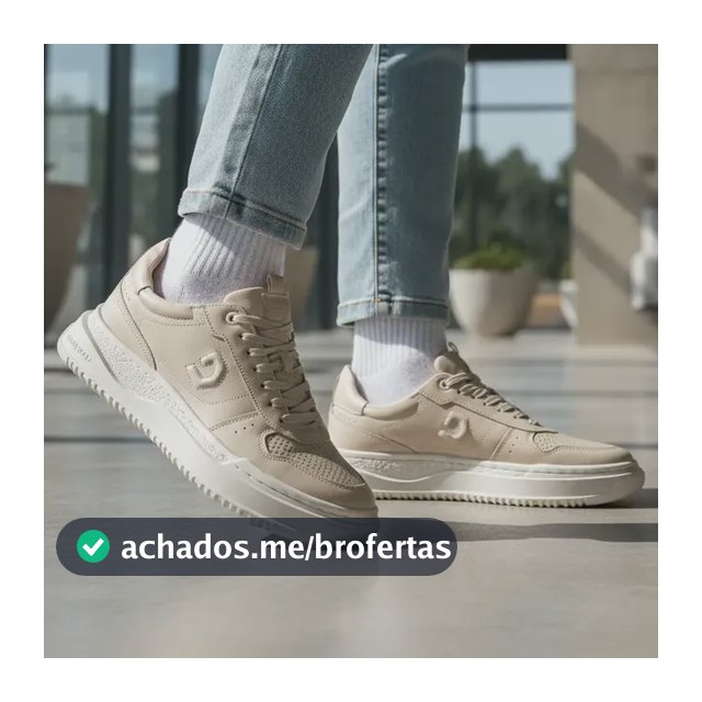 Sapatênis Masculino Democrata Denim Block Couro Confortável