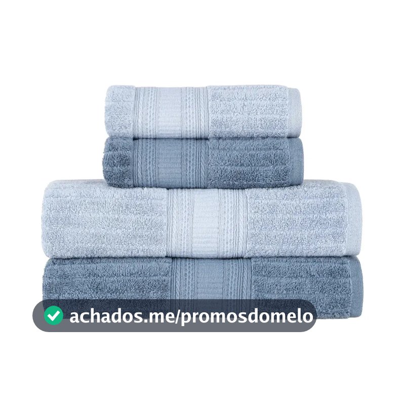Jogo De Toalhas Buddemeyer Atena Fio Penteado Banho Azul/azul Claro 4 Peças