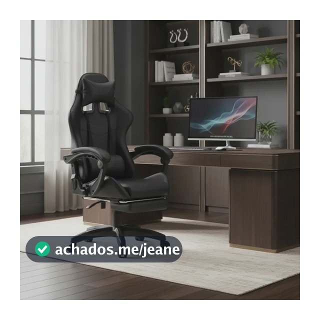 Cadeira De Escritório Gamer Nitro Ergonômica Estofado Couro Sintético Reclinável Altura Ajustável Apoio Para Pés Cor Preto Luvinco