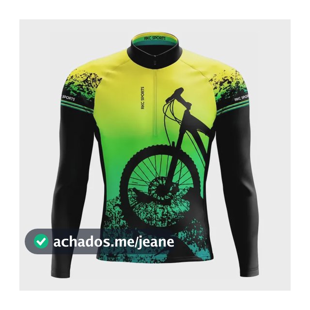 Camisa Ciclismo Mountain Bike Manga Longa Roda Bike Flúor
