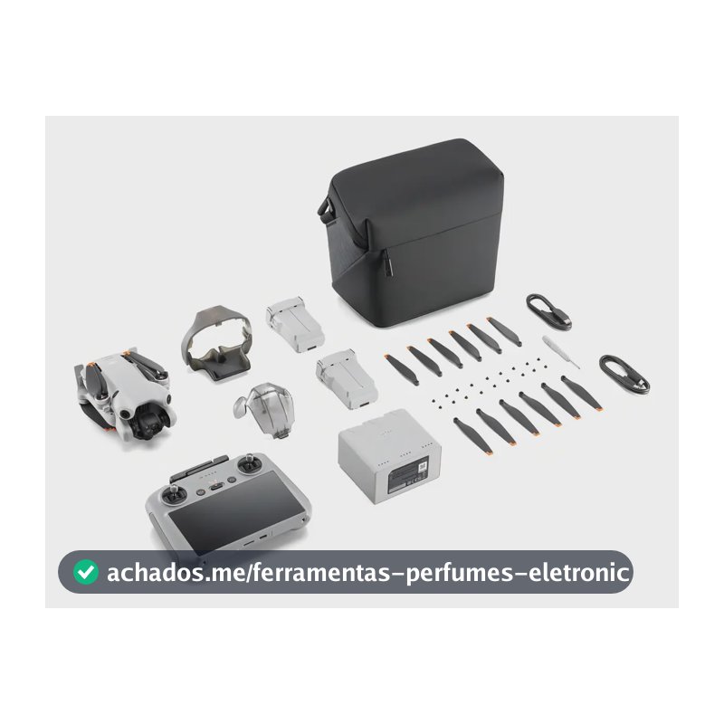 Drone Dji Mini 4 Pro Rc 2 Tela Combo Plus 3 Baterias 45 Min Cor Cinza