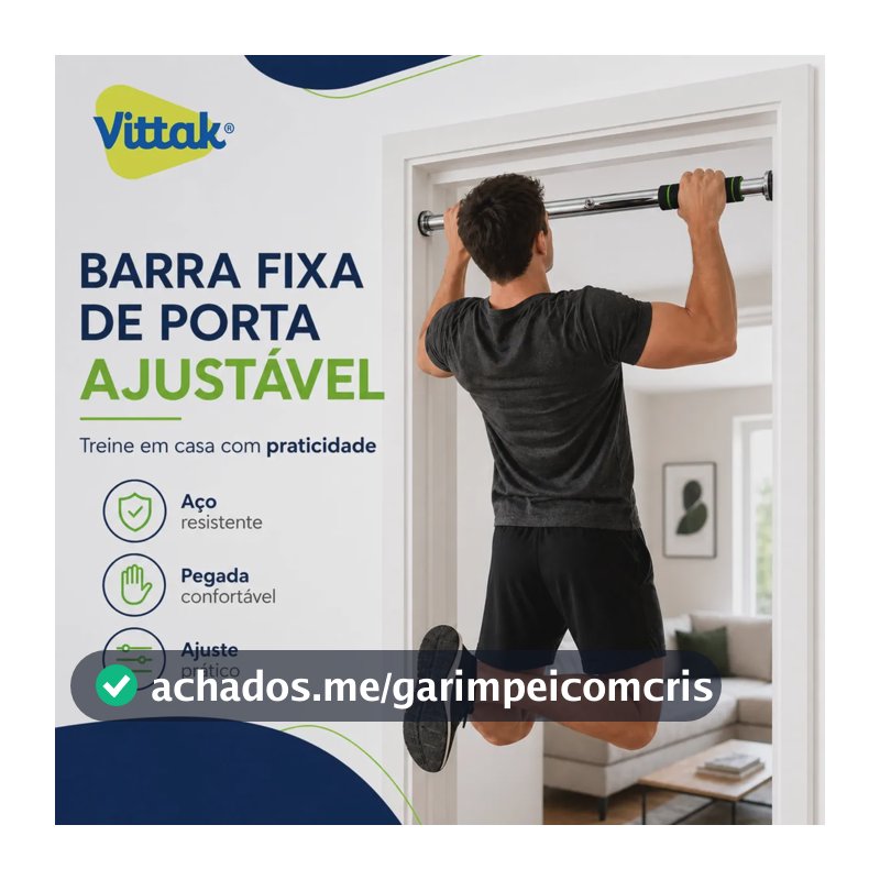 Vittak Barra Fixa para Porta Ajustável de Aço Prateado