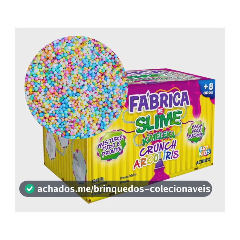 Kit Para Fazer Slime Acrilex Crunch Arco Iris